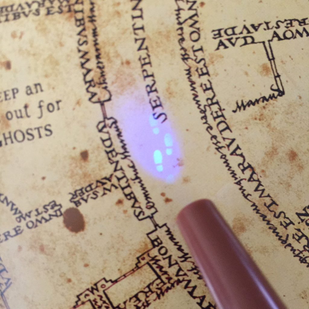 Onzichtbare inkt lezen op Marauder's map