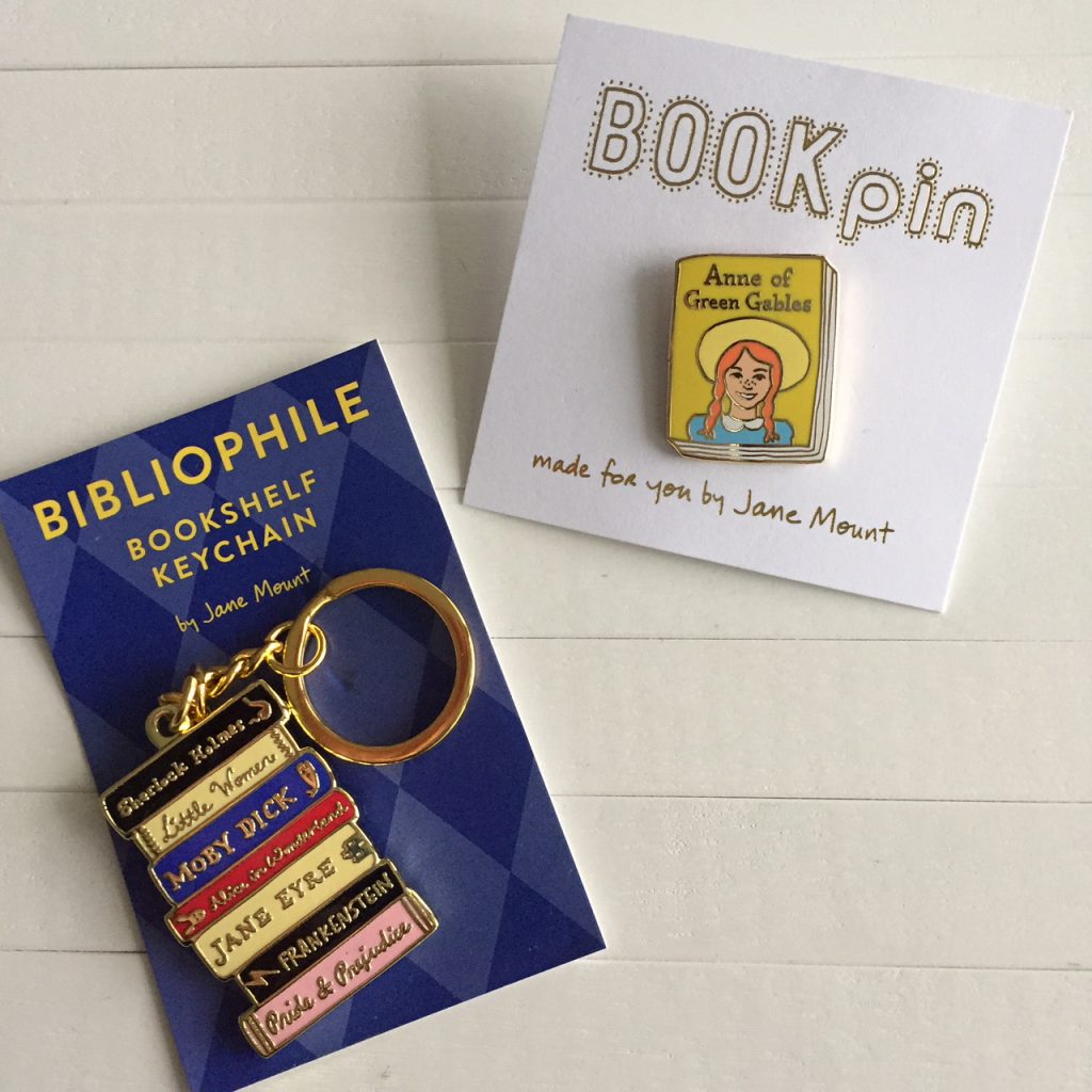 Bibliophile sleutelhanger en pin
