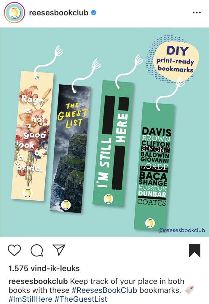 DIY bookmark Reese'e Book Club